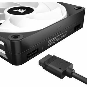 Corsair iCUE QX120 Cooling Fan - 3 x Fan(s) - 63.10 CFM Maximum Airflow - 2400 rpm - Magnetic Dome Bearing - RGB LED - Bla