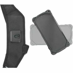 MOBILIS Tasche Walkie-Talkie - Schwarz - Silikon Körper - Sturzsicher, Rutschfest - Brustriemen, Schultergurt - 1