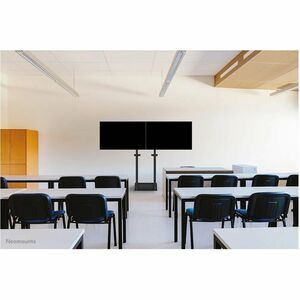 Neomounts Mounting Adapter for Display Screen, Wall Mount, Floor Stand - Black - Height Adjustable - 2 Display(s) Supporte