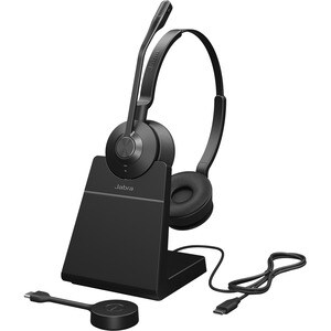 Jabra Engage 55 Wireless On-ear Stereo Headset - Black - Binaural - Open - 15000 cm - DECT - 40 Hz to 16 kHz - Noise Cance