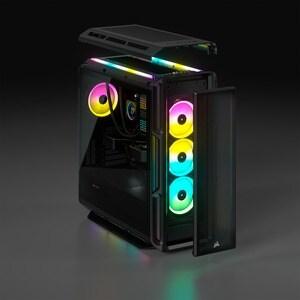 Corsair iCUE 5000T Carcasa para computdora - ATX Placa base admitida - Media Torre - Vidrio templado, Acero - Negro - 6 x 