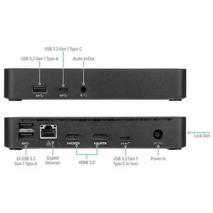 Targus DOCK310USZ USB 3.2 (Gen 1) Type C Docking Station for Notebook/Monitor - 65 W - Black - 2 Displays Supported - 5K, 