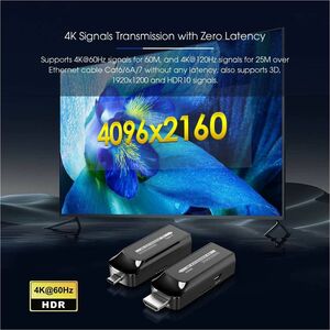 TrueReach 4K@120Hz USB-C HDMI Extender over CAT6/CAT6a/Cat7 Ethernet Cable - USB 3.1 Type C Transmitter & HDMI Receiver - 