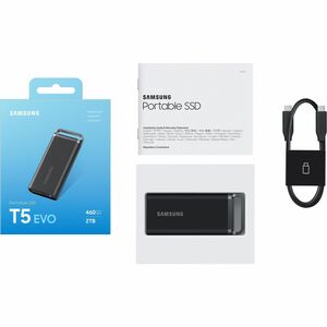 Samsung T5 EVO 2 TB Solid State Drive - External - Black - USB 3.2