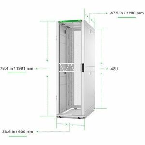 APC NetShelter SX 42U Gabinete fechado Gabinete de rack para Servidor, Equipamento, Rede, Centro de dados - 482,60 mm Larg