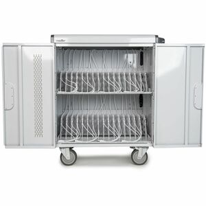 Rocstor Volt Charging Cart - 3 Shelf - Push Handle Handle - 4 Casters - 5" Caster Size - Steel - 30" Width x 25.10" Depth 