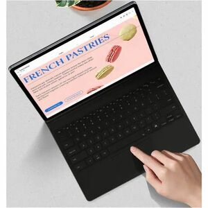 Samsung Keyboard/Cover Case (Book Fold) Samsung Galaxy Tab S9+, Galaxy Tab S9 FE+, Galaxy Tab S10+ Tablet - Black - 286 mm