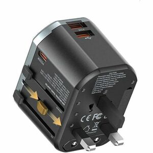 Vention FJC 1.84 kW AC Adapter - Box - Universal Adapter - 1 USB - 2 USB Type-C - 120 V AC, 230 V AC Input - 5 V DC, 9 V D