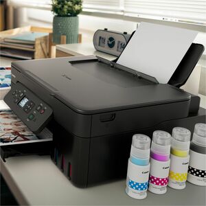 Canon PIXMA G3590 Wired & Wireless MegaTank Inkjet Multifunction Printer - Colour - Black - Copier/Printer/Scanner - 4800 
