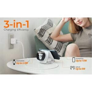 j5create JUPW3215W-N Induction Charger - White - 1 - For iPhone, Qi-enabled Device - Qi2 Certified, Magnetic, Fast Chargin
