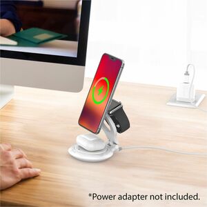 j5create JUPW3415 Induction Charger - White - For iPhone - Input connectors: USB - Magnetic, Foldable, Overheat Protection