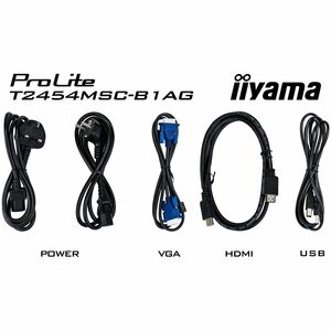 iiyama ProLite T2454MSC-B2AG 24 Zoll Klasse LED-Touchscreen-Monitor - 16:9 Format - 4 ms Reaktionszeit - 60,5 cm (23,8 Zol