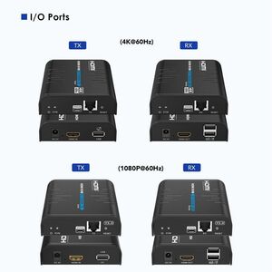 Rocstor TrueReach Video Extender Transmitter/Receiver - 656.17 ft Range - 2 x Network (RJ-45) - 5 x USB - 1 x HDMI In - 1 