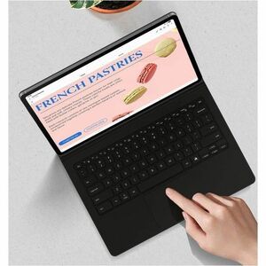 Housse/Clavier Samsung Book Cover - Porte-livres Style Samsung Galaxy Tab S10 FE+ Tablette - Noir - 202,5 mm Hauteur x 301