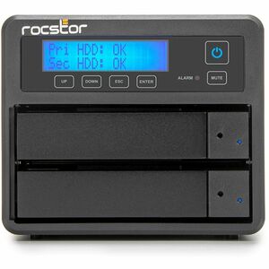 Rocpro U33 Professional 48TB Drive - 2x24TB HDD - 7200 RPM - RAID 0/1 - USB 3.2 SuperSpeed 10Gbps - 2-Bay - Hot Swap Tray 