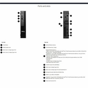 Dell Pro QCM1250 Desktop Computer - Intel Core Ultra 5 2nd Gen 235T - 16 GB - 256 GB SSD - Micro PC - Intel Chip - Ubuntu 
