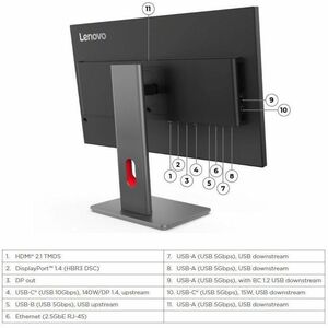 Lenovo ThinkVision P27QD-40 27 Zoll Class WQHD LED-Monitor - 16:9 Format - Schwarz - 68,6 cm (27 Zoll) Viewable - IPS-Tech