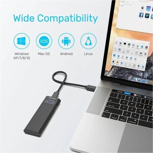 Unitek SolidForce Drive Enclosure PCI Express NVMe, M.2 - USB Type C Host Interface - UASP Support - Space Gray - 1 x SSD 