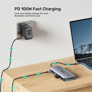 Unitek D1120A01 5 Port(s) USB Type C Docking Station for Solid State Drive, Notebook, Tablet PC, Smartphone, Display - Cha
