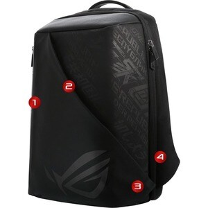 Estuche de transporte Asus ROG Ranger BP2500 (Mochila) para 39.6cm (15.6") Portátil - Negro - Interior resistente al agua,