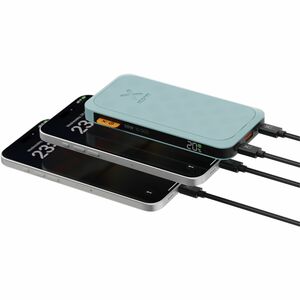 Xtorm Fuel Power Bank - Teal Blue - For iPhone, Mobile Device - 1 x Type-C 18W, 1 x Type-C 20W - Lithium Polymer (Li-Polym
