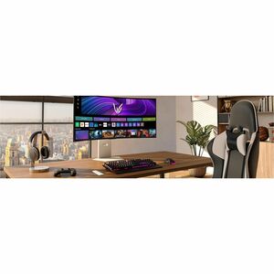LG UltraGear 39GX90SA-W 39" (99.1 cm) Class UW-QHD Curved Screen Gaming OLED Monitor - 21:9 - Black - 39" (99.1 cm) Viewab
