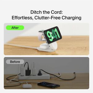 Belkin UltraCharge 3-in-1 Foldable Magnetic Charger with Qi2 25W - For Smartwatch, Smartphone, AirPod, iPhone - 30 Minute 