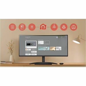 Monitor LCD inteligente LG 34SR60QC-B 34" (86.4cm) Class UW-QHD Pantalla curva - 21:9 - 34" (86.4cm) Viewable - Vertical A