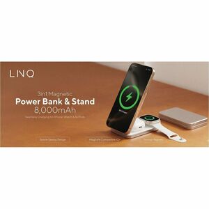 LINQ LQWPS082. Battery capacity: 8000 mAh, Wireless charging. Total output power: 5 W. Product colour: Silver