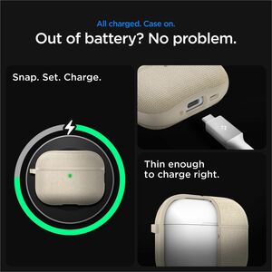 Spigen Urban Fit Carrying Case Apple AirPods Pro - Dune Beige - Scratch Resistant, Scratch Resistant Interior - Polycarbon