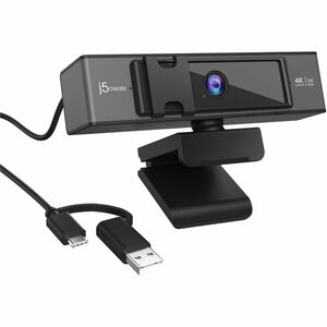 j5create JVCU435 Webcam - 8 Megapixel - 30 fps - Black, Silver - USB 2.0 Type A - 1 Each - 4K - 3840 x 2160 Video - CMOS S