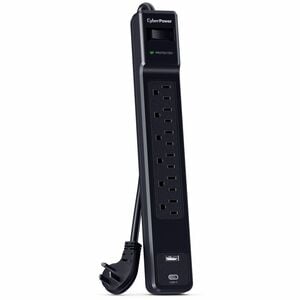 CyberPower CSP604UC Home Office Surge Protector with 1500 J Surge Suppression - Clamping Voltage 800V, 4 ft Cord, NEMA 5-1