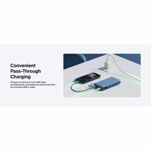 Belkin BoostCharge Power Bank - Blue - For Smartphone, iPhone, iPad mini, iPad Pro - 20000 mAh - 20 W - USB Type-C Connect