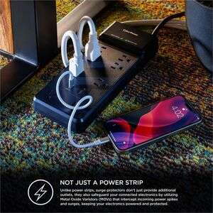 CyberPower CSP806UC18 Home Office 8 - Outlet Surge Protector with 2400 J Surge Suppression - Clamping Voltage 800V, 6 ft C