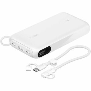 Belkin BoostCharge Stromspeicher - Weiß - für Smartphone, iPhone, iPad, AirPod, USB Typ C Gerät, Nintendo Switch, iPad min