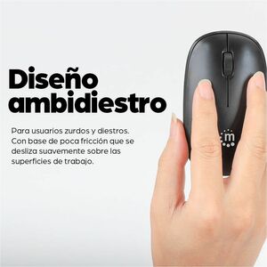 MW3050 Wireless Optical Mouse, Black, 1200dpi, 2.4Ghz (up to 10m), USB, Ambidextrous, Three Button with Scroll Wheel, USB-