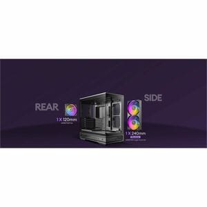 Boîtier d'ordinateur Antec Constellation - Noir - En verre trempé, Mesh, Acier, Plastique - 1 x 240mm, 1 x 120mm Fan(s) In