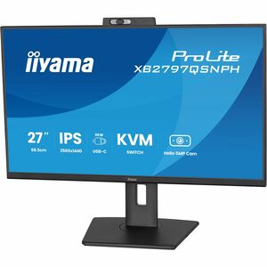 iiyama ProLite XB2797QSNPH-B1 27" Class Webcam WQHD LED Monitor - 16:9 - Matte Black - 68.6 cm (27") Viewable - In-plane S