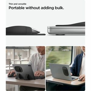 Spigen LD220 Notebook, Tablet, Universal, Backpack, Desk Mouse Holder - Polyurethane Leather, Plastic, MicroFiber - 1 - Bl