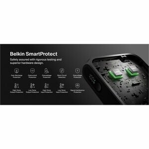 Belkin BoostCharge Power Bank - Black - 10000 mAh - 45 W - Built-in Cable - Black