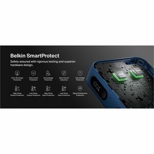 Belkin UltraCharge Power Bank - Blue - For iPhone, iPad Air, iPad mini, iPad Pro - 10000 mAh - 45 W - USB Type-C Connector