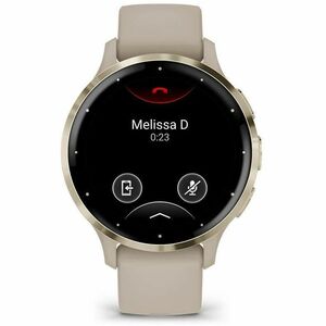 Garmin Venu 3S Smart Watch - Round Case Shape - 41 mm Case Height - 41 mm Case Width - Soft Gold Stainless Steel Body Colo