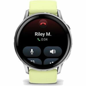 Garmin Venu 4 Smart Watch - Silver Case Color - Citron Band Color - Stainless Steel, Metal Body Material - Fiber Reinforce