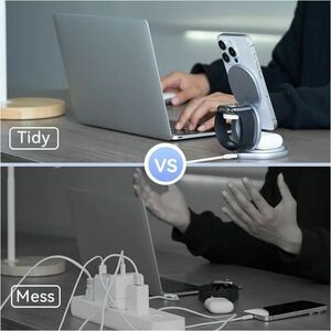 Vention FGE Induction Charger - Silver - For iPhone, Mobile Device - 9 V, 12 V Input - Input connectors: USB - Foldable