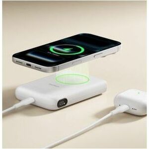 Belkin UltraCharge Pro Power Bank - White - For Qi2-enabled Device, MagSafe-enabled Device, iPhone - 1 x Type-C 25W - 1000