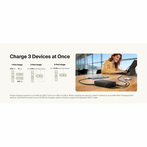 Belkin UltraCharge Power Bank - Black - For iPhone, iPad Air, iPad mini, iPad Pro - 10000 mAh - 45 W - USB Type-C Connecto
