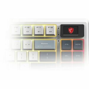 MSI FORGE GK600 TKL WIRELESS SKY Gaming Keyboard - Wired/Wireless Connectivity - Bluetooth/RF - Tenkeyless - 2.40 GHz - US