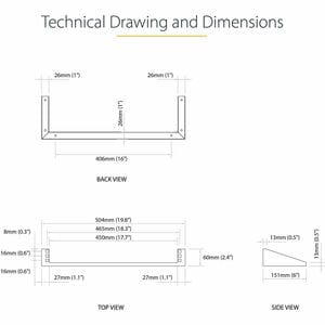 StarTech.com 1U Wall Mount Patch Panel Bracket â€" 19 in â€" Steel - Vertical Mounting Bracket for Networking and Data Equ