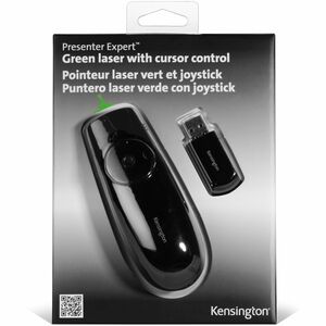 Kensington Presenter Expert Presentation Pointer - Radio Frequency - USB - Laser - 4 Button(s) - Green - 1 - Wireless - 50