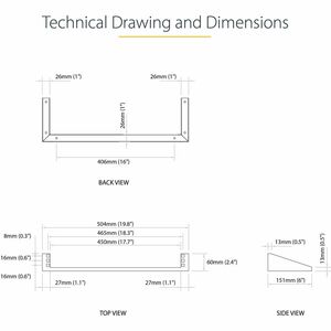 StarTech.com 1U 19in Steel Vertical Wall Mount Equipment Rack Bracket
